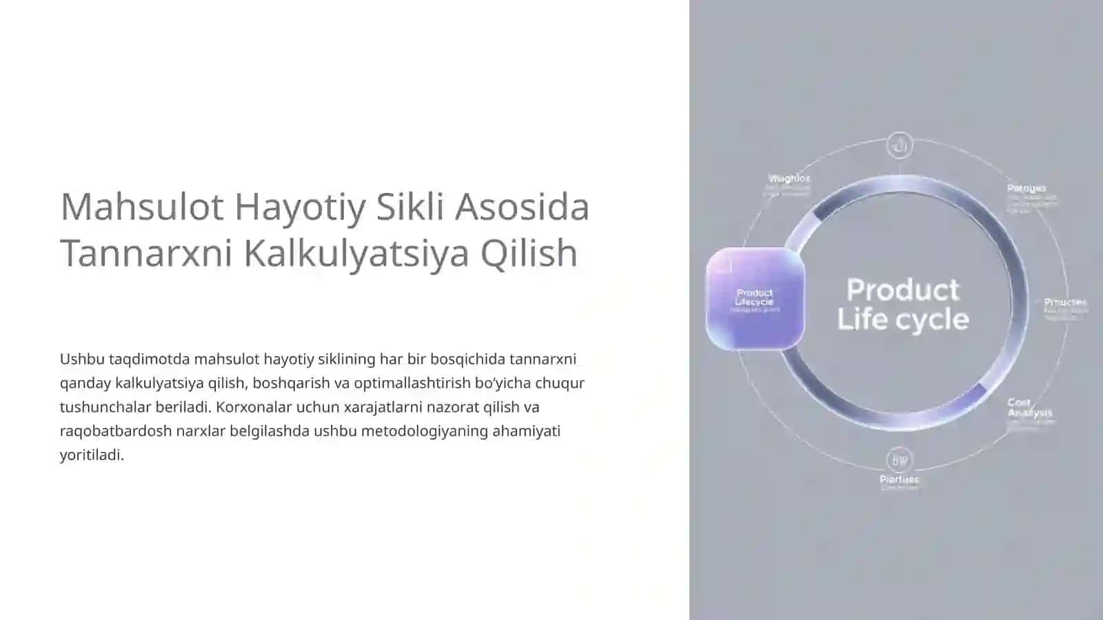 Mahsulot Hayotiy Sikli Asosida Tannarxni Kalkulyatsiya Qilish 2