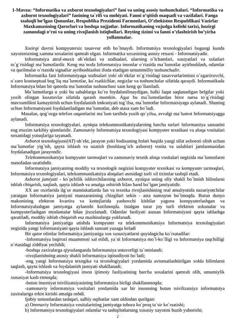 Amaliy matematika fanidan mаruzalar 2