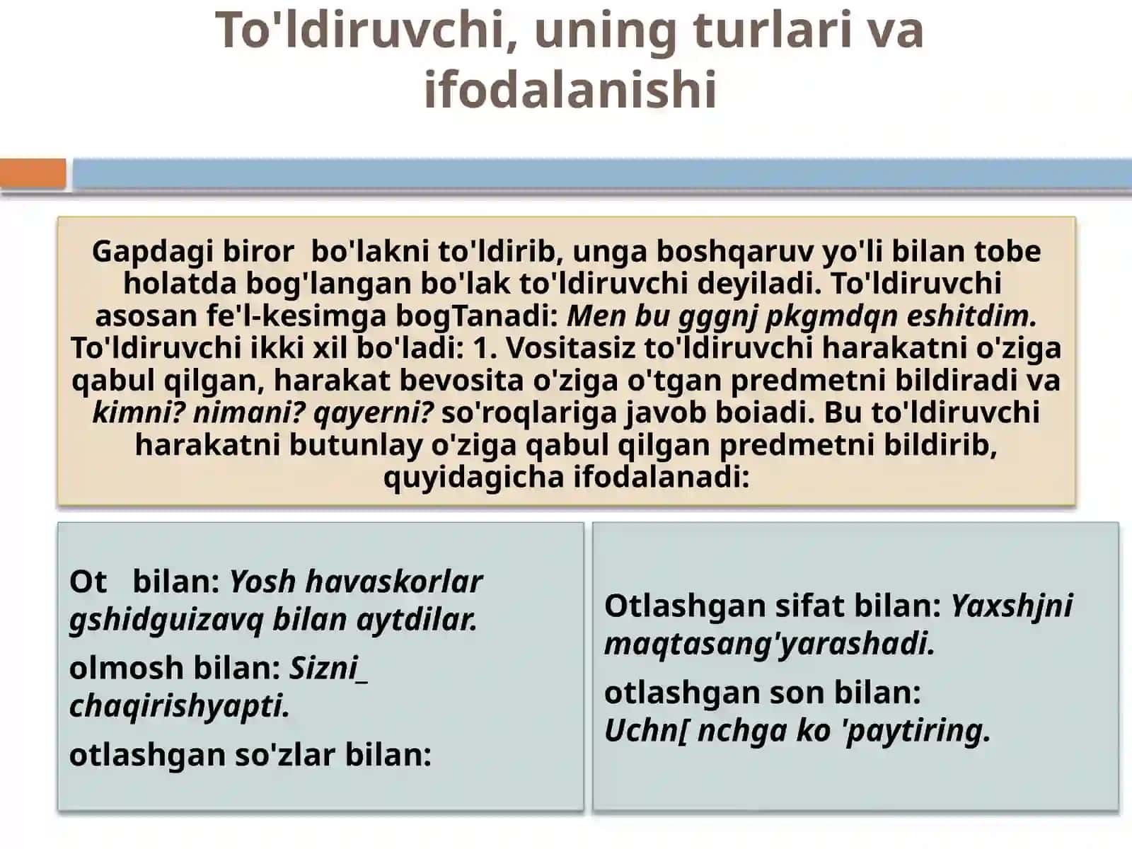 Gapning ikkinci darajali bo'laklari 2
