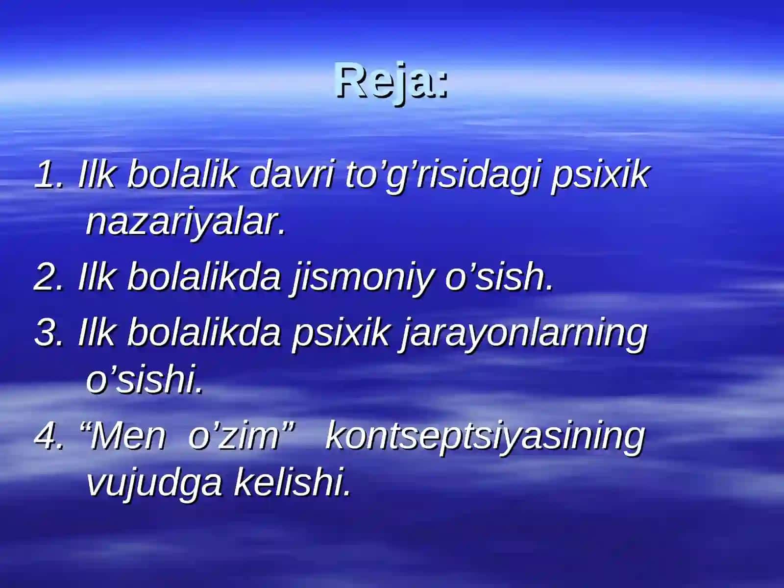 Bolalik - insonning ijtimoiy hayot meyorlarini egallay boshlash davri 2