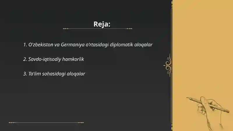 O'zbekiston va Germaniya o'rtasidagi diplomatik aloqalar 2