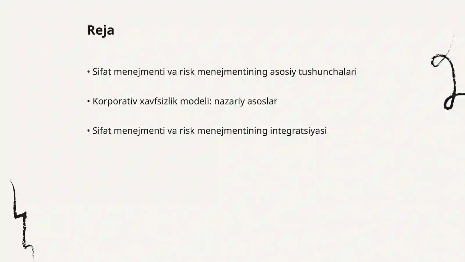 Sifat menejmenti va risk menejmentining birlashgan yondashuvi: korporativ xavfsizlik modeli 2