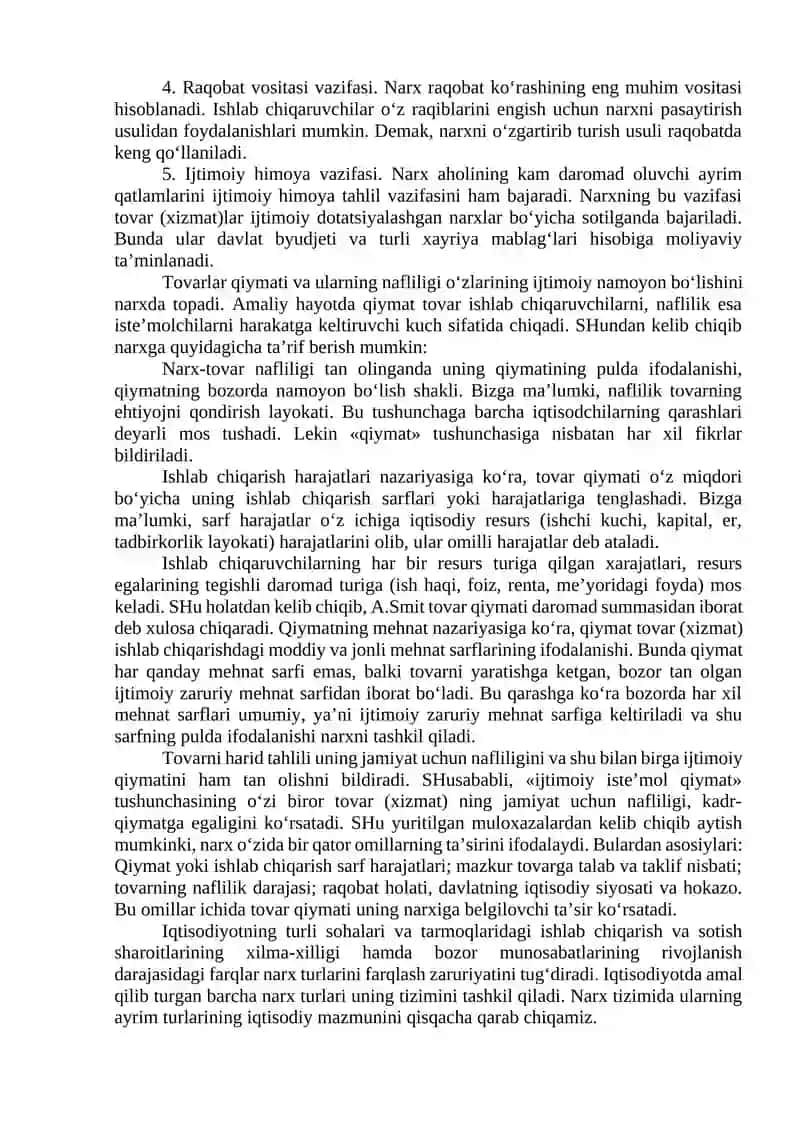 Korxonalarda narx shakllanish jarayonini boshqarish 2