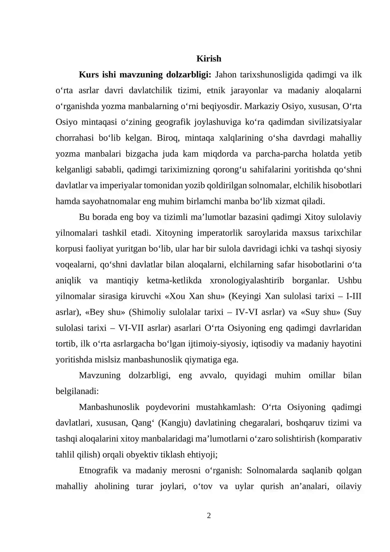 XITOY MANBALARI O‘RTA OSIYO QADIMGI TARIXINI O‘RGANISHDAGI ENG MUHIM MANBA SIFATIDA 2