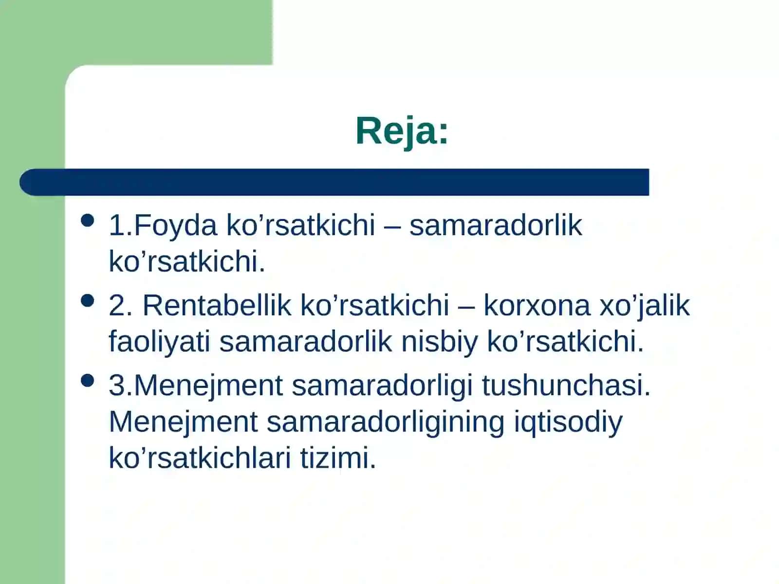 Sanoat tarmoqlari korxonalarining daromadi va samaradorligi 2