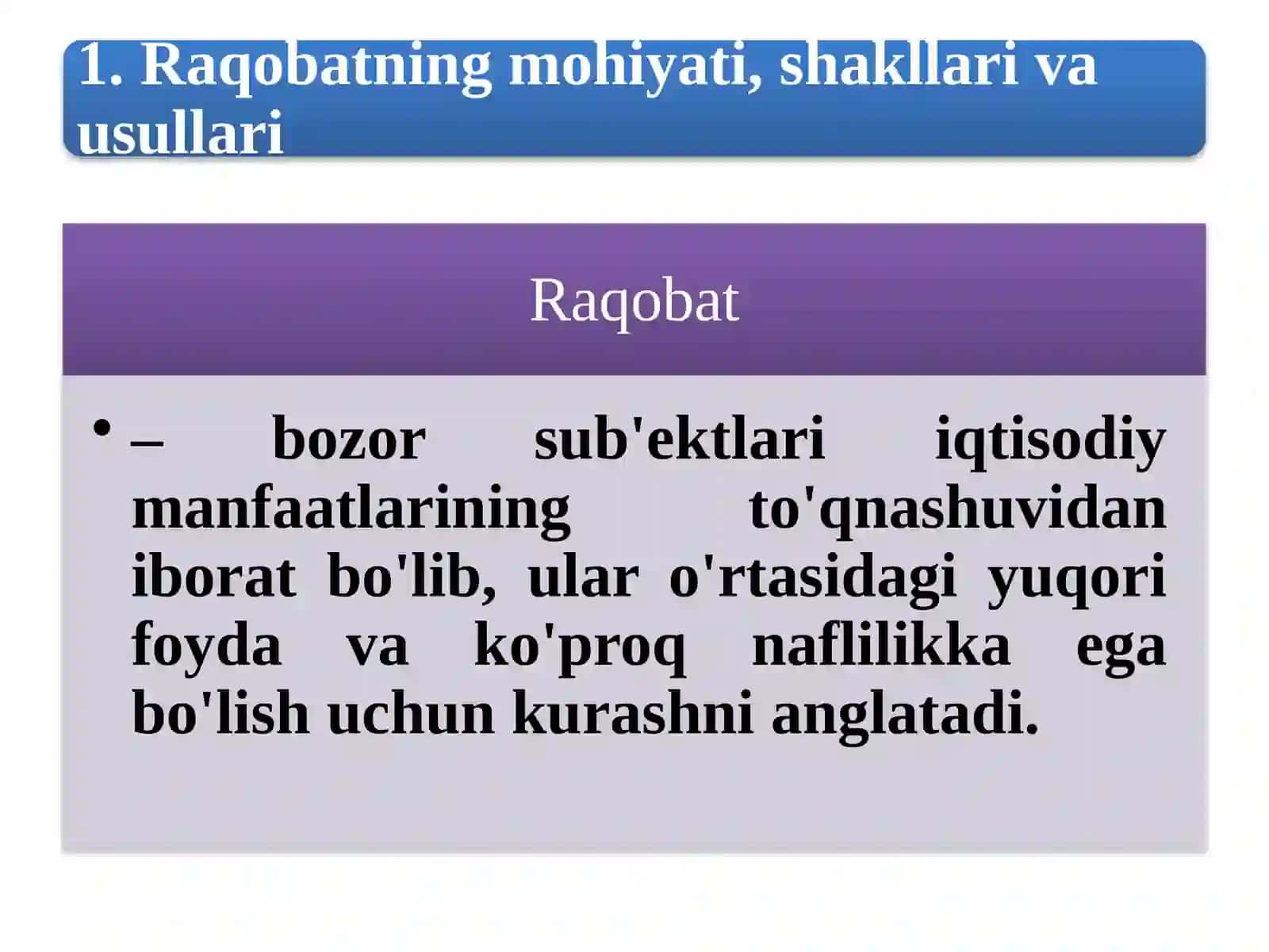 Raqobat va foyda 2