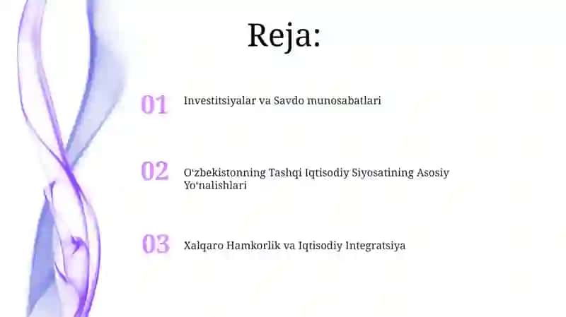 Oʻzbekistonda davlatning tashqi iqtisodiy siyosati 2