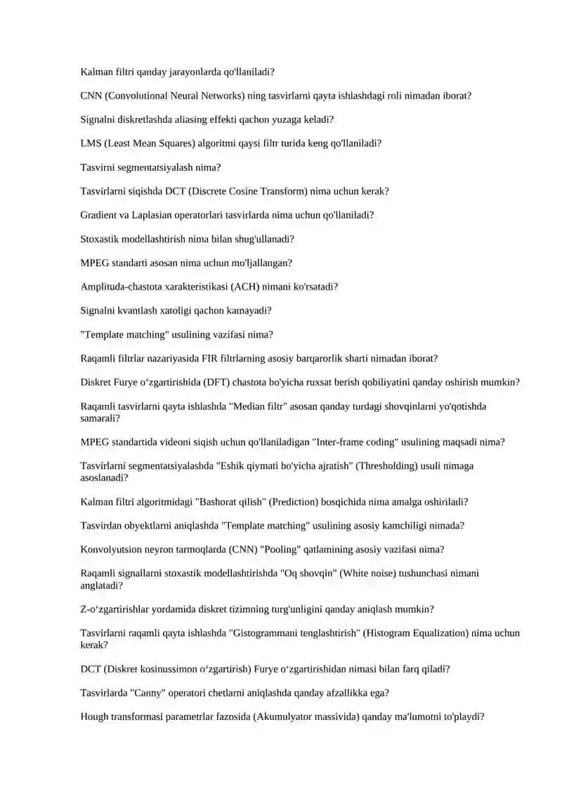 Furye tahlili va tezkor Furye o‘zgartirishi (FFT) 2