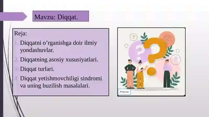 Diqqat mavzusida tadqimot 2