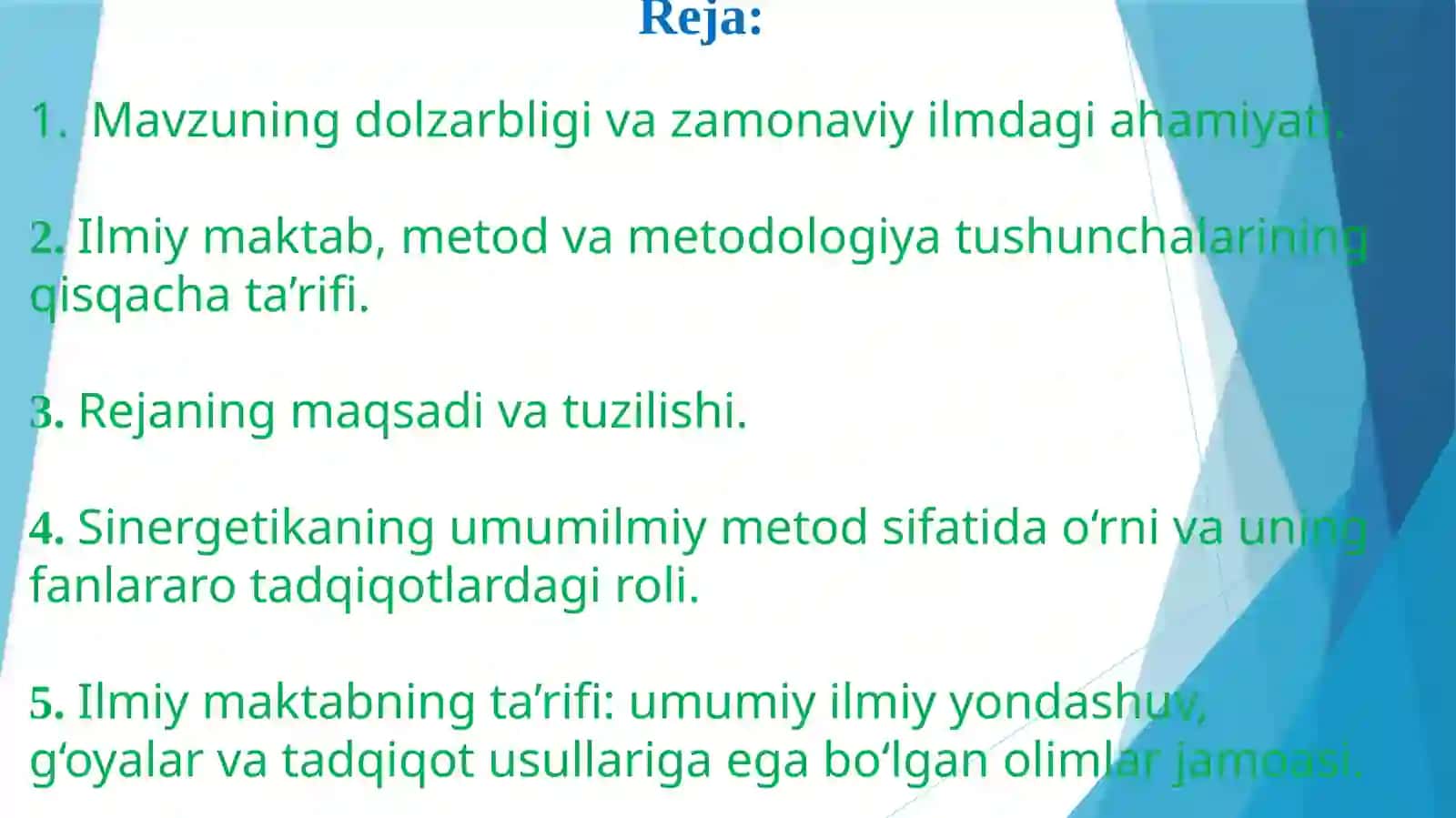 Ilmiymaktab, metod va metodologiya tushunchalari. Sinergetika umumilmiy metod sifatida 2