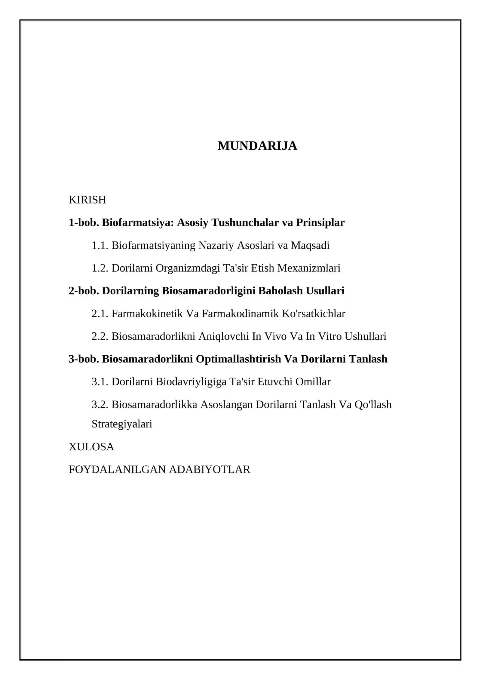 Biofarmatsiya: Asosiy Tushunchalar va Prinsiplar 2