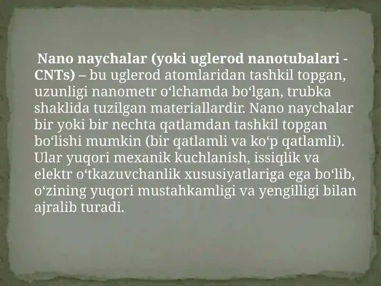 NanoNaychalar va Ularni Tashkil Etuvchi Zarrachalar 2