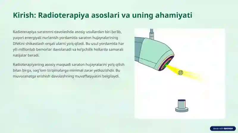 Radioterapiya samaradorligini oshirish: Gamma nurlanishini optimallashtirish 2