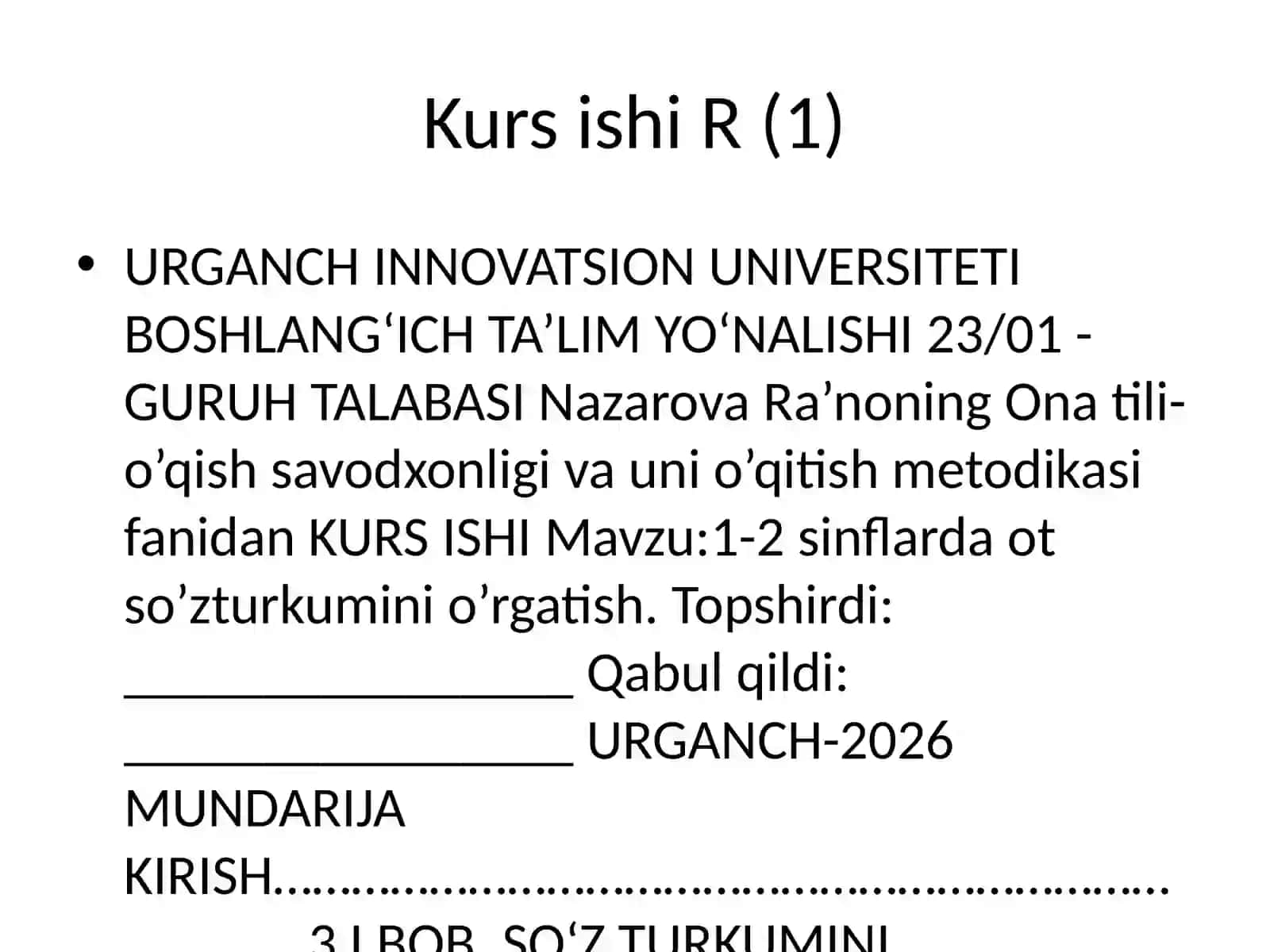 1-2 sinflarda ot so’zturkumini o’rgatish 2