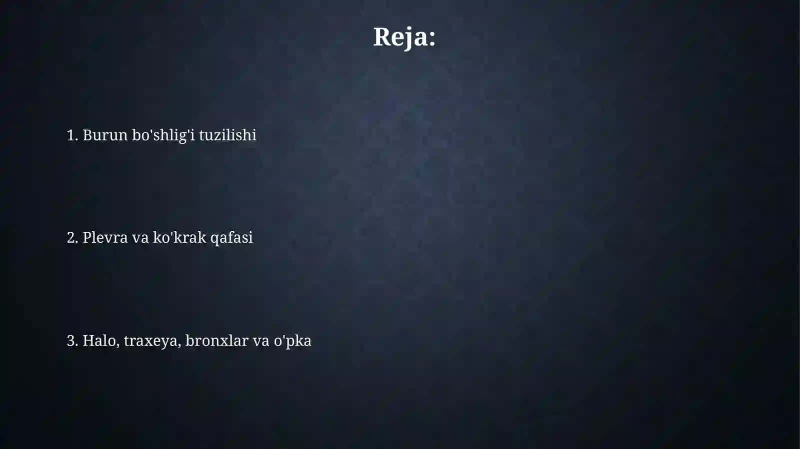 Burun bo‘shligining tuzilishi Xiqildoq. Kekirdak, bronxlar, o‘pka. Plevra. Ko‘ks 2