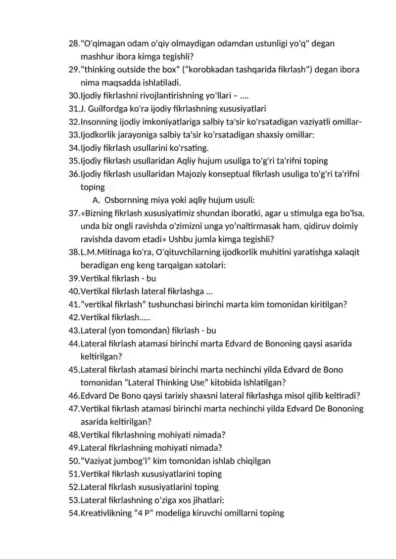 Olti xil fikrlash shlyapasi (Six Thinking Hats) 2