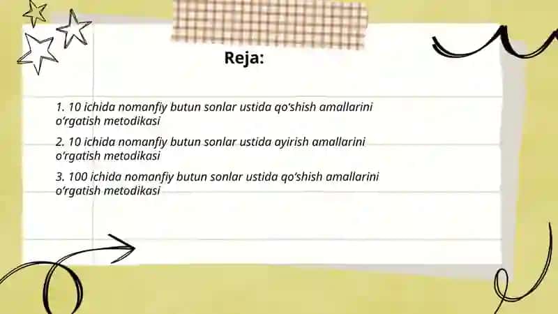 10 va 100 ichida nomanfiy butun sonlar ustida arifmetik amallarni oʻrgatish metodikasi 2