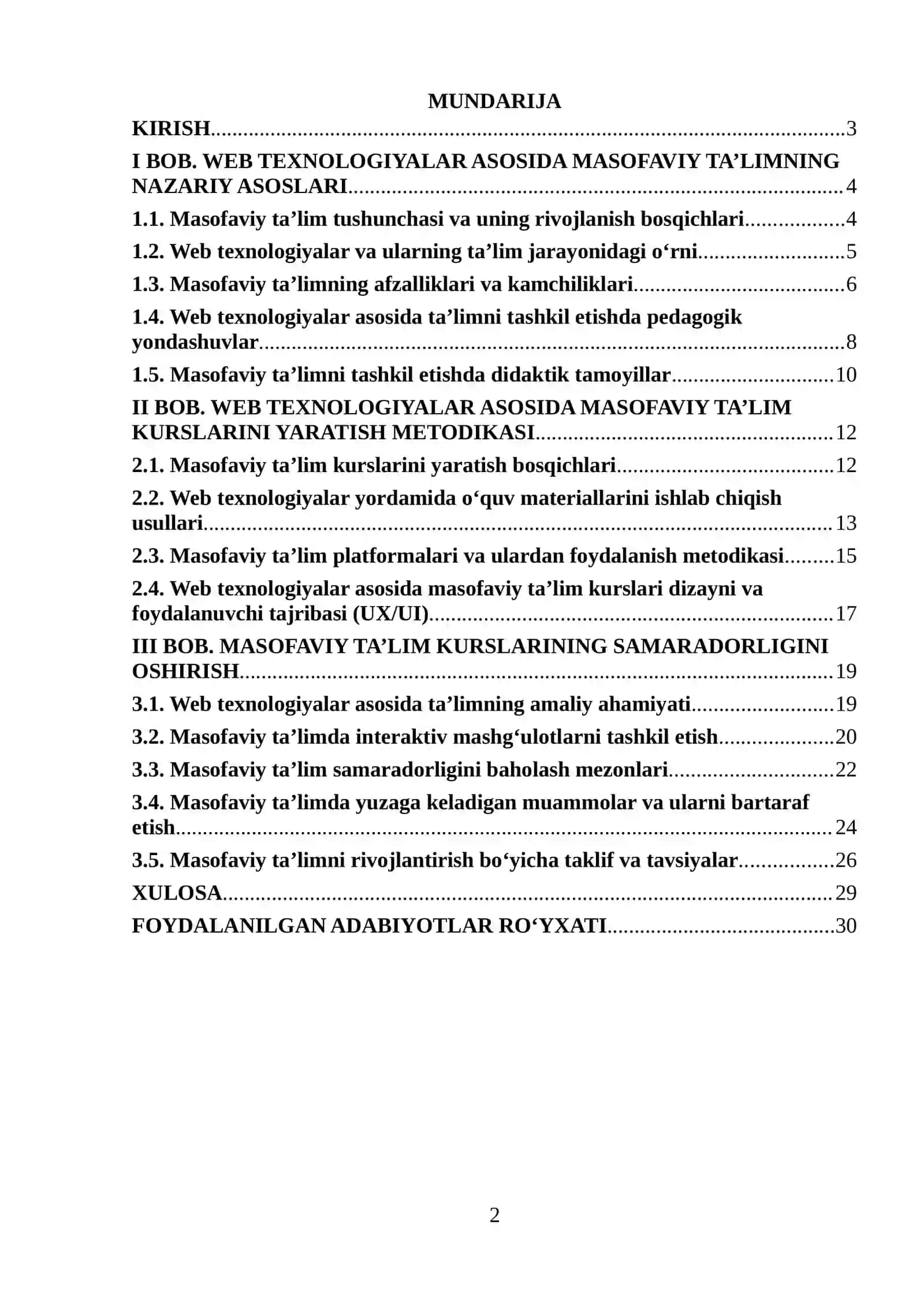 Web texnologiyalar asosida masofaviy taʼlim kurslarini yaratish metodikasi 2