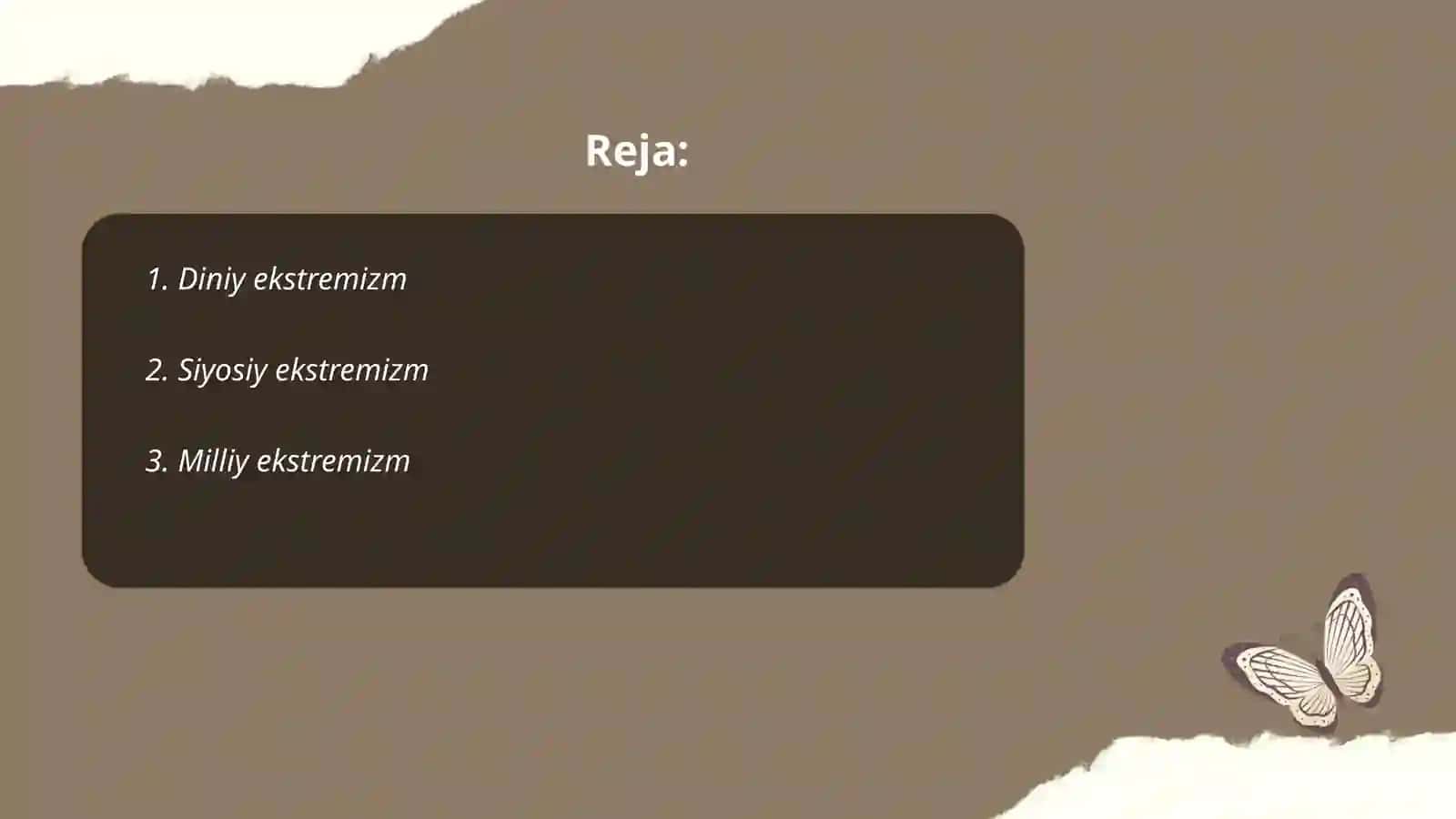 Diniy ekstremizmning ko'rinishlari va namoyon bo'lishi shakllari 2