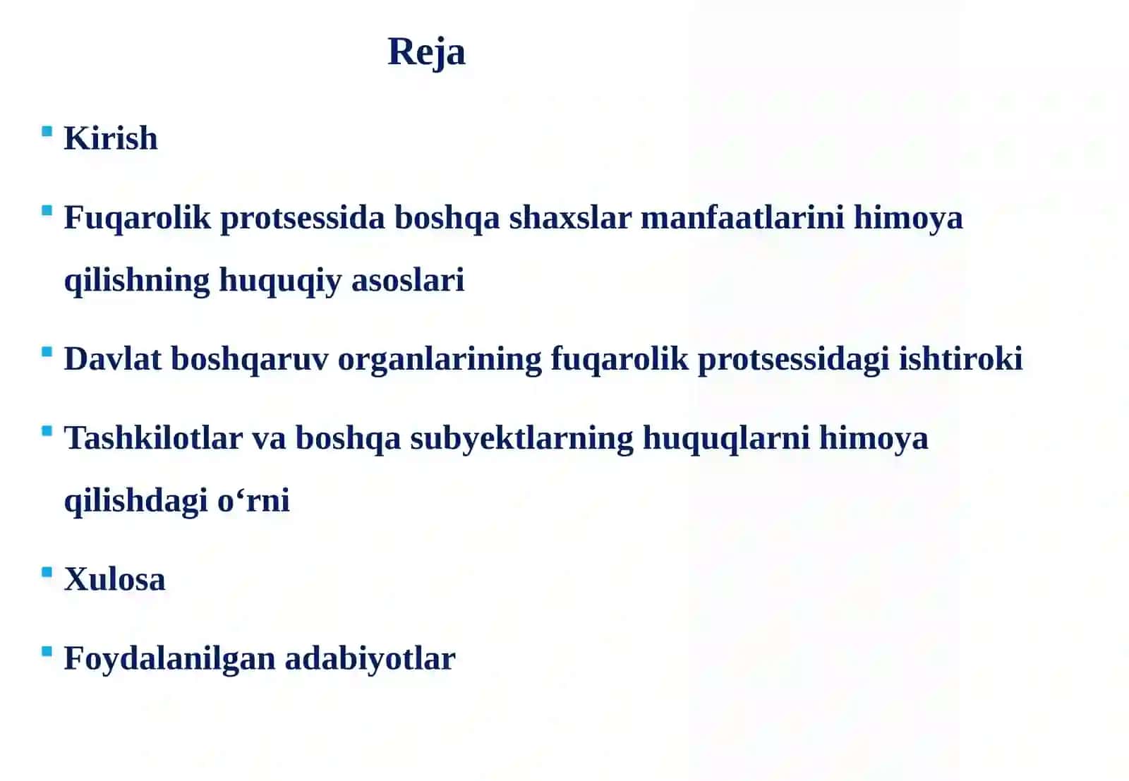 Fuqarolik protsessidagi boshqa shaxslarning huquqlarini himoya qiluvchi davlat boshqaruv organlari va tashkilotlar 2