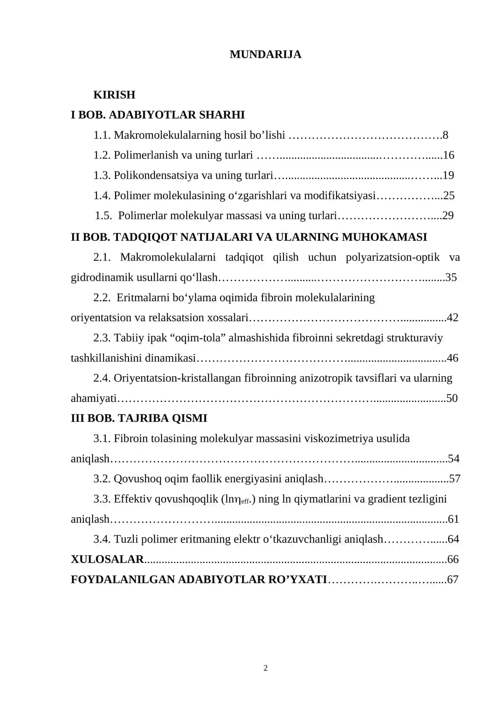 IPAK PILLASIDAN FIBROIN AJRATIB OLISH VA UNING MOLEKULYAR-MASSAVIY TAVSIFLARINI O’RGANISH 2