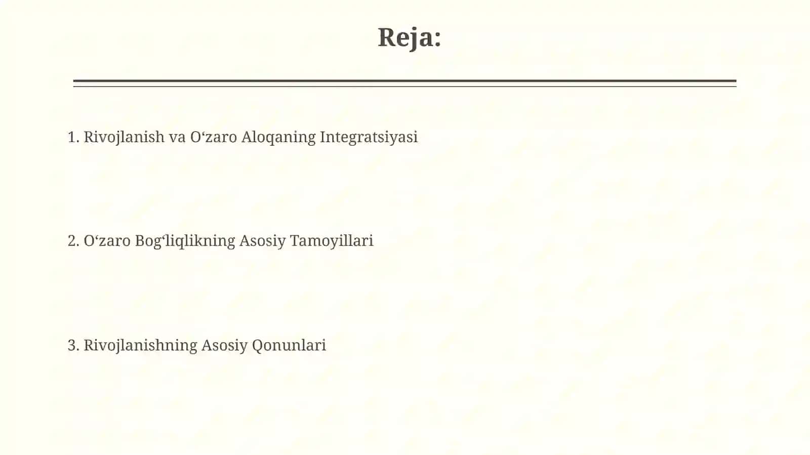 Rivojlanish va oʻzaro aloqadorlikning asosiy qonuniyatlari 2