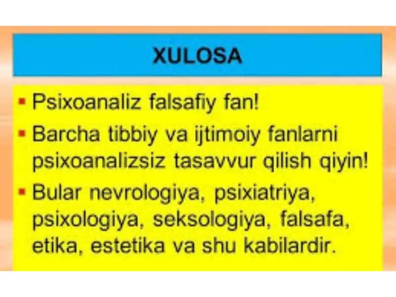 Psixoanaliz ta'limoti va uning tibbiyotda o'rni 2