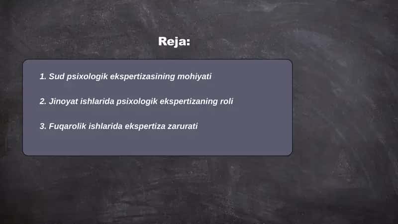 Jinoyat va fuqarolik ishlarida sud psixologik ekspertizasi 2