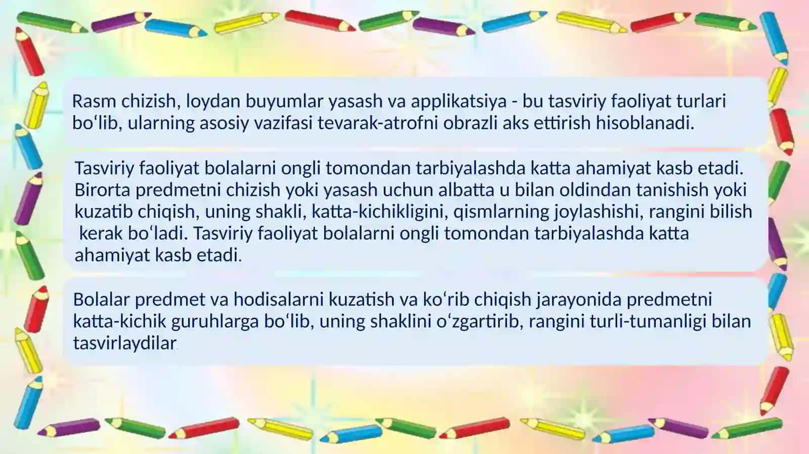 Maktabgacha ta’limda bolalarni ijodiy faoliyatini tashkilqilish texnologiyasi 2