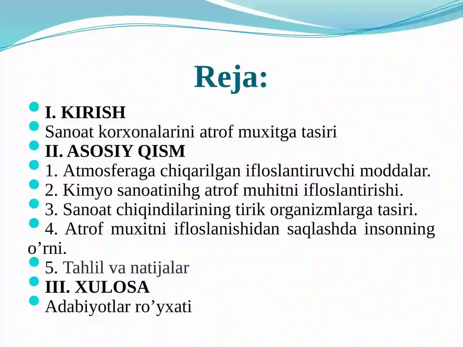 Sanoat korxonalarining atrof muxitga tasirini kamaytirish 2