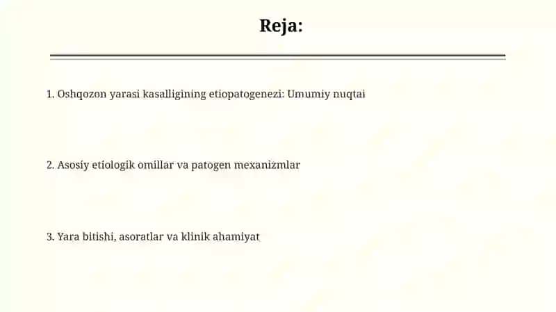 Oshqozon yara kasalligi etiopatogenezi 2