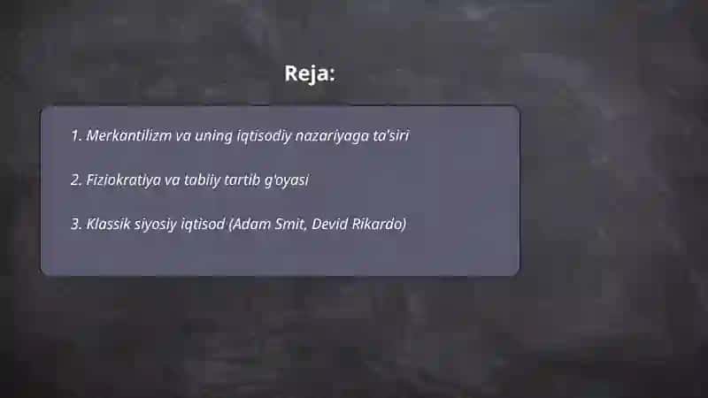 Iqtisodiyot nazariyasining fan sifatida shakllanishidagi asosiy oqimlar 2