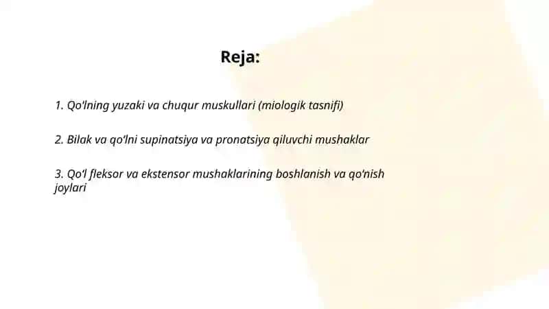 Miologiya.Qo’l va oyoq muskullari 2