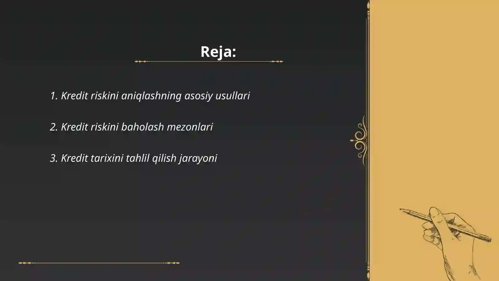 Kredit risklarini aniqlash, baholash va ularni oldini olish chora tadbirlari 2