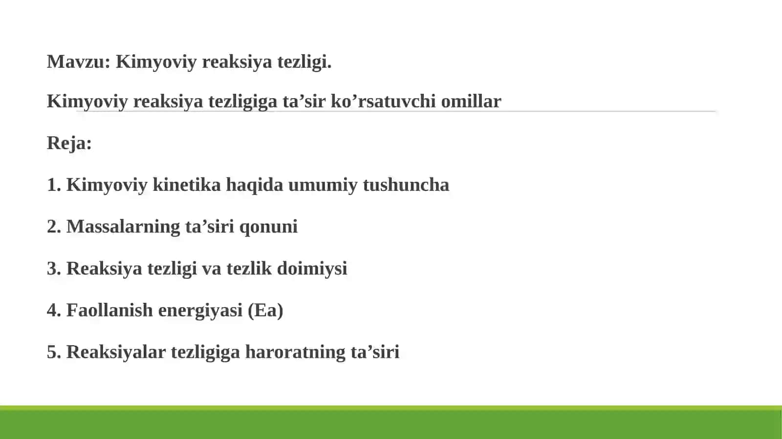 Kimyoviy reaksiya tezligi 2
