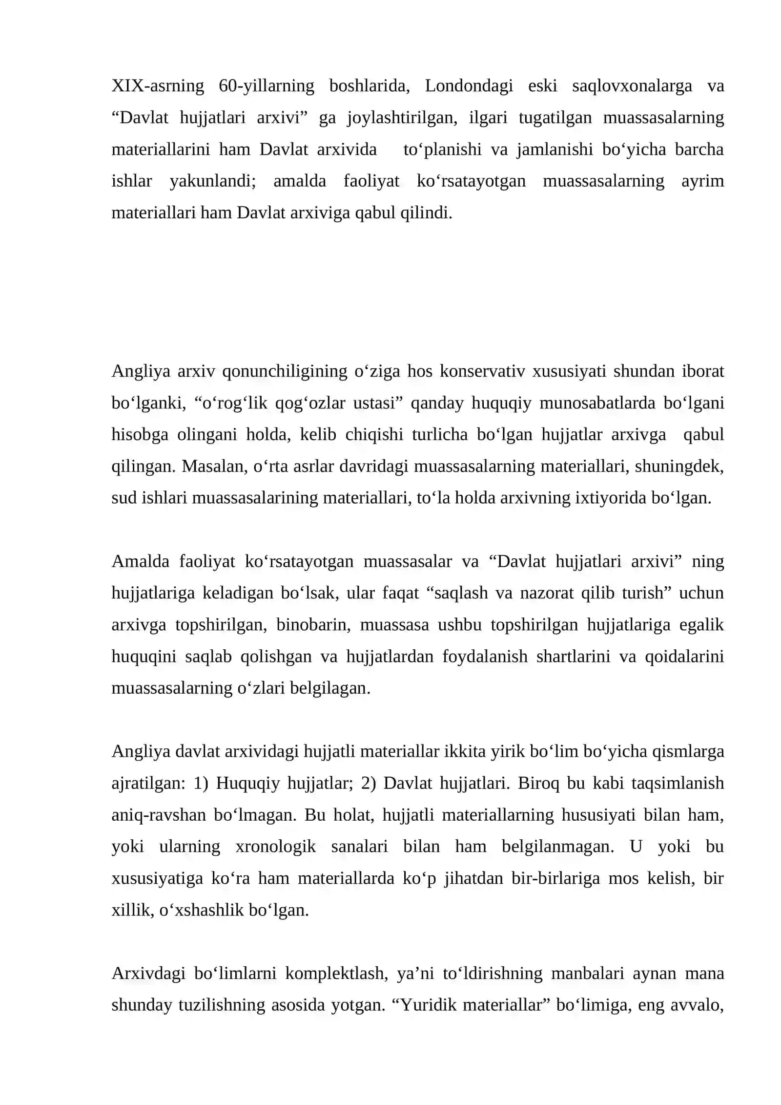 Buyuk Britaniya davlat arxivining tashkil etilishi. Londonda tarixiy saqlovxonalarning jamlanishi 2