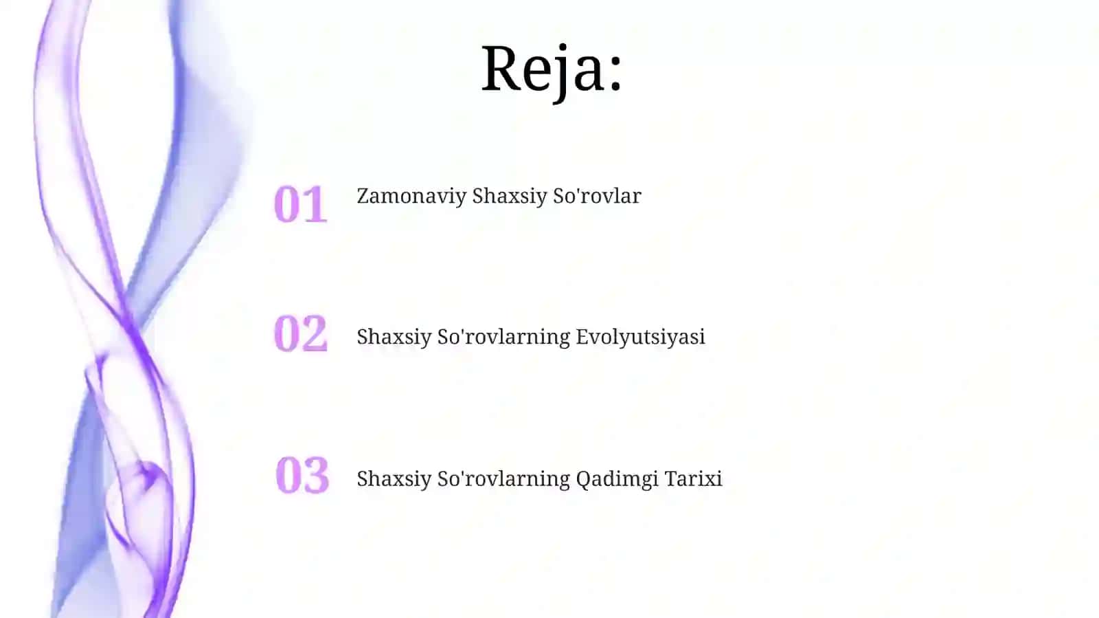 Shaxs so’rovnomalari tarixi 2