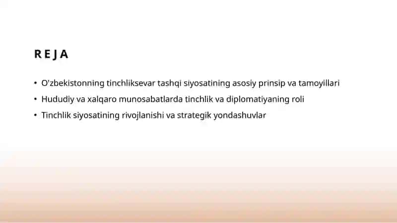 O'zbekiston Respublikasining Tinchliksevar Tashqi Siyosati Asoslarining Yaratilishi va Uning Tamoyillari 2
