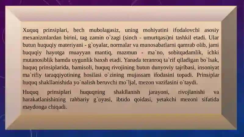 Huquq Prinsiplari va Funksiyalari 2