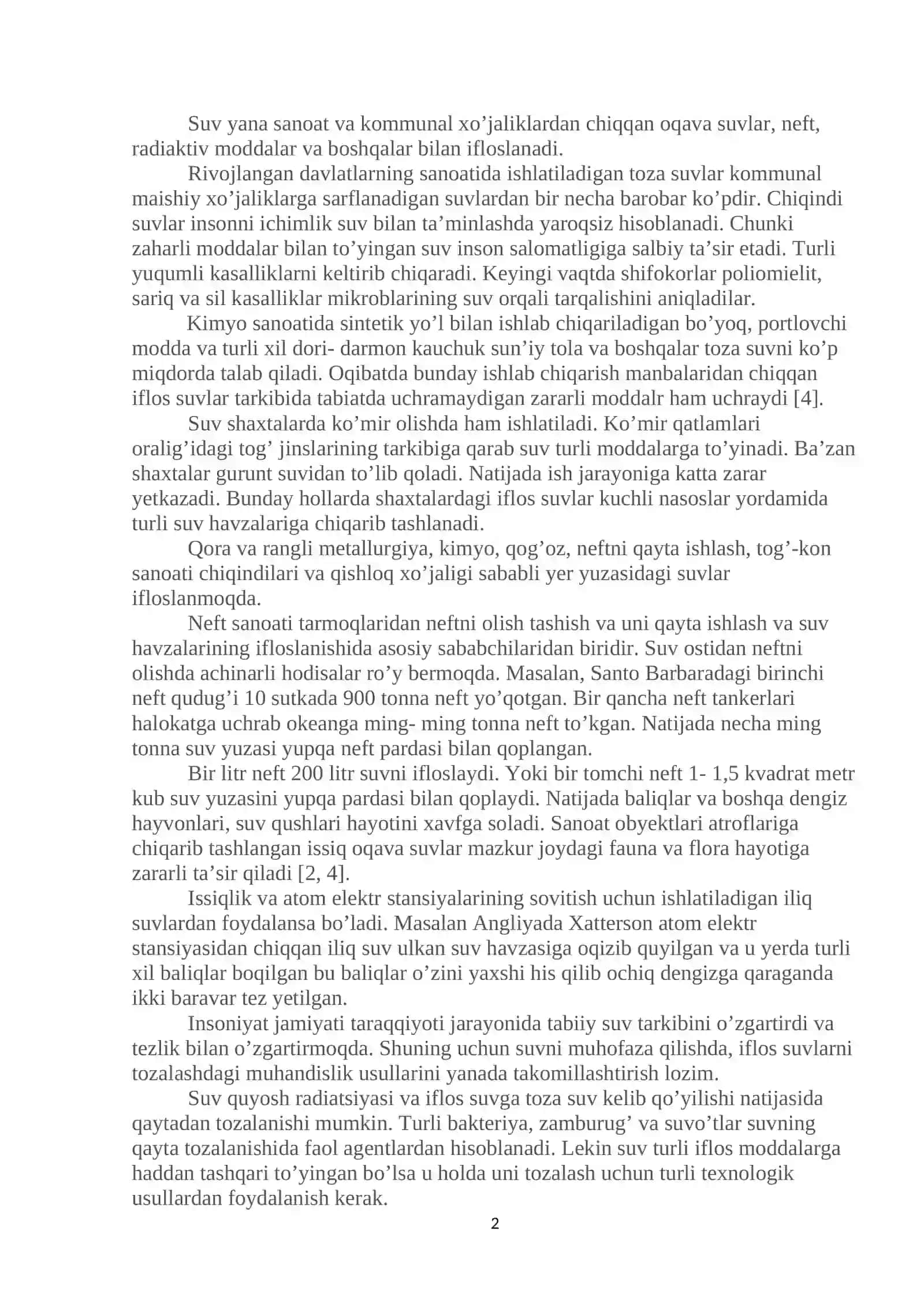 SUV HAVZALARINING IFLOSLANISHI VA UNI TOZALASHNING BIOLOGIK IMKONIYATLARI 2