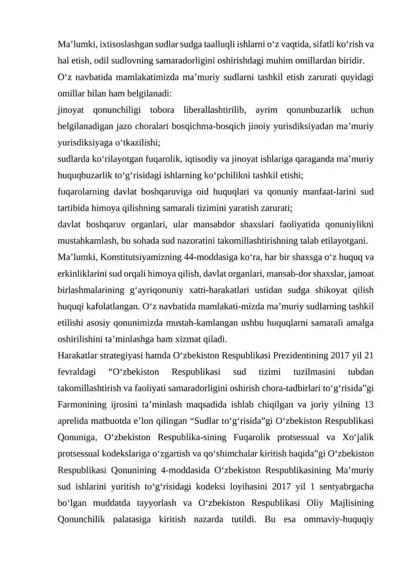 ADVOKATNING MA’MURIY SUD ISHLARINI YURITISHDAGI ISHTIROKI 2