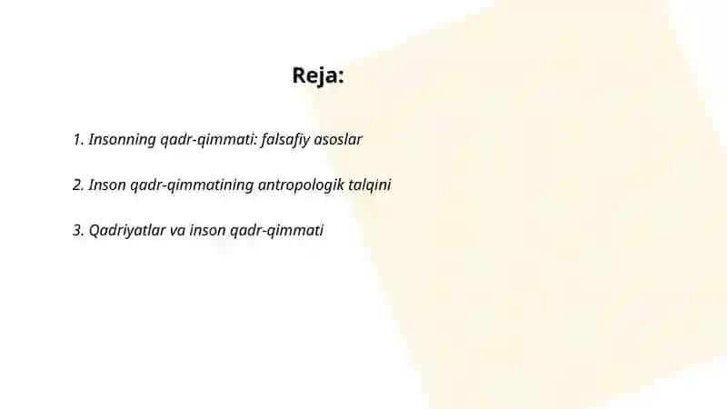 Insonning Qadr-qimmati: Falsafiy Asoslar 2