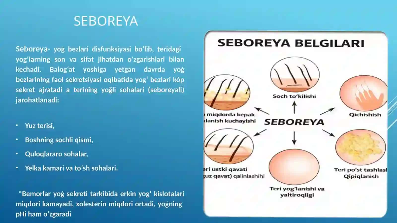 Seboreya.Pushti va oq rangli husnbuzarlar 2