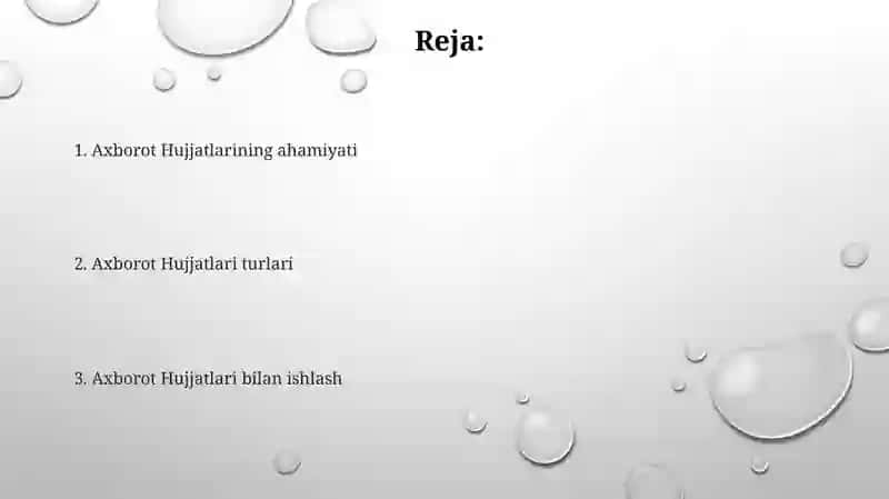 Ma‘lumot-axborot hujjatlari 2