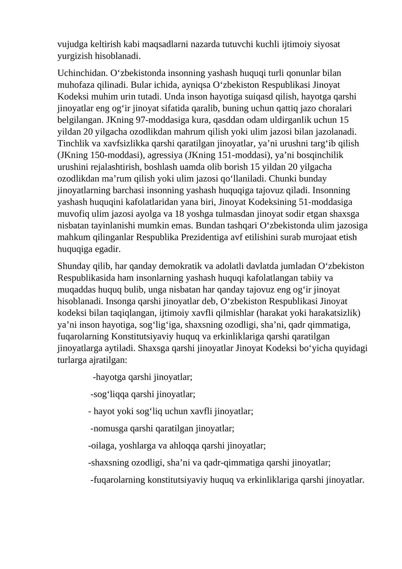 Shaxsiy huquq va erkinliklar: yangicha yondashuvlar va xalqaro standartlar 2