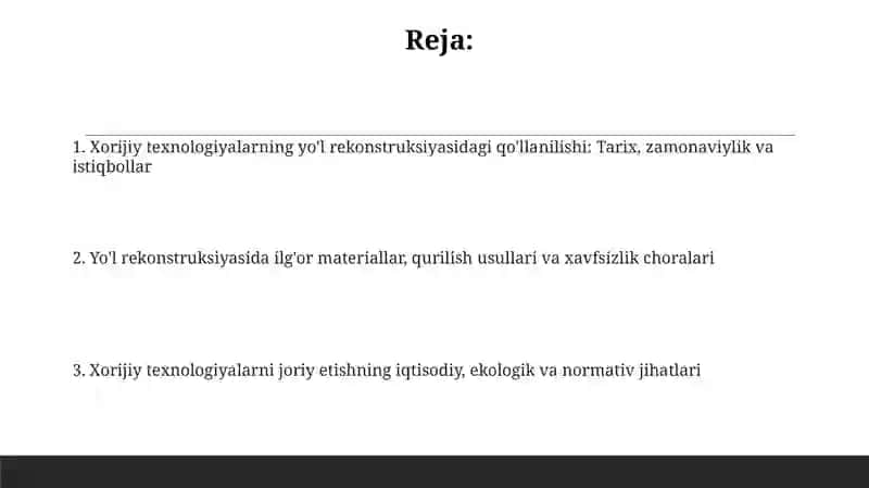 Avtomobil yoʻllarini rekonstruksiya qilishda chet-el texnologiyasi 2