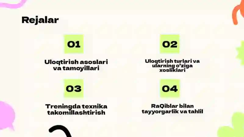 Yangil atletika: Uloqtirish turlari texnikasini o’rganish 2