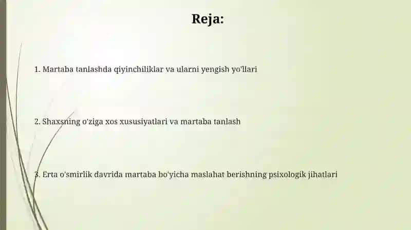 İlk o'spirinlikda kasbga yunaltirishning psixalogik muomalari 2