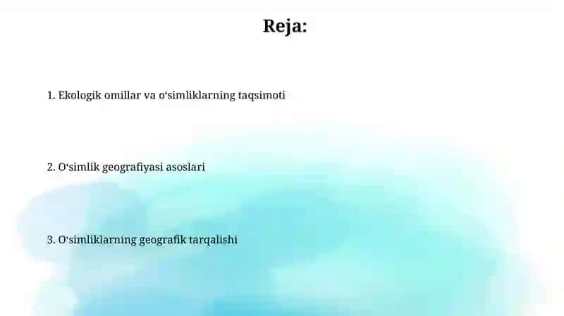 Oʻsimliklar geografiyasi asoslari 2