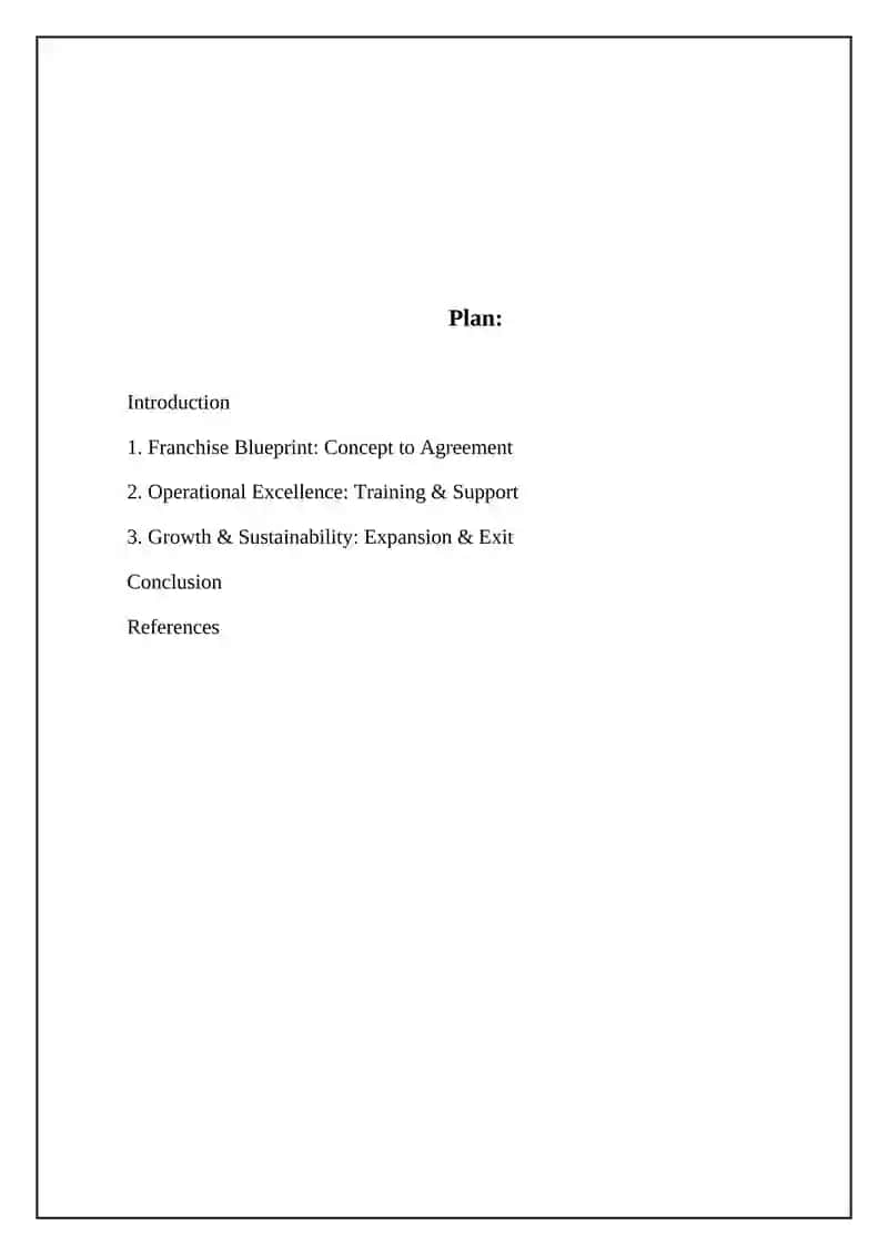 Franchise Blueprint: Concept to Agreement 2
